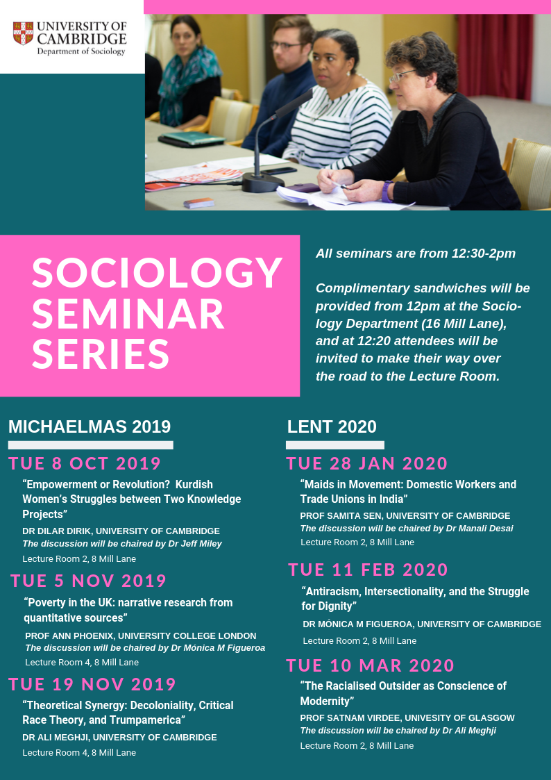 Seminar Series Termcard 2019-20