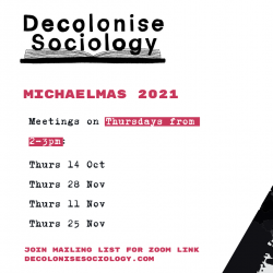 Decolonise Sociology Termcard 2021